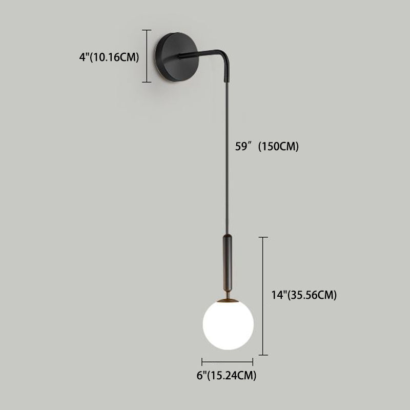 Globe Shaped Wall Sconce Modern Minimalist Style Glass 1 Light Sconces for Bedroom