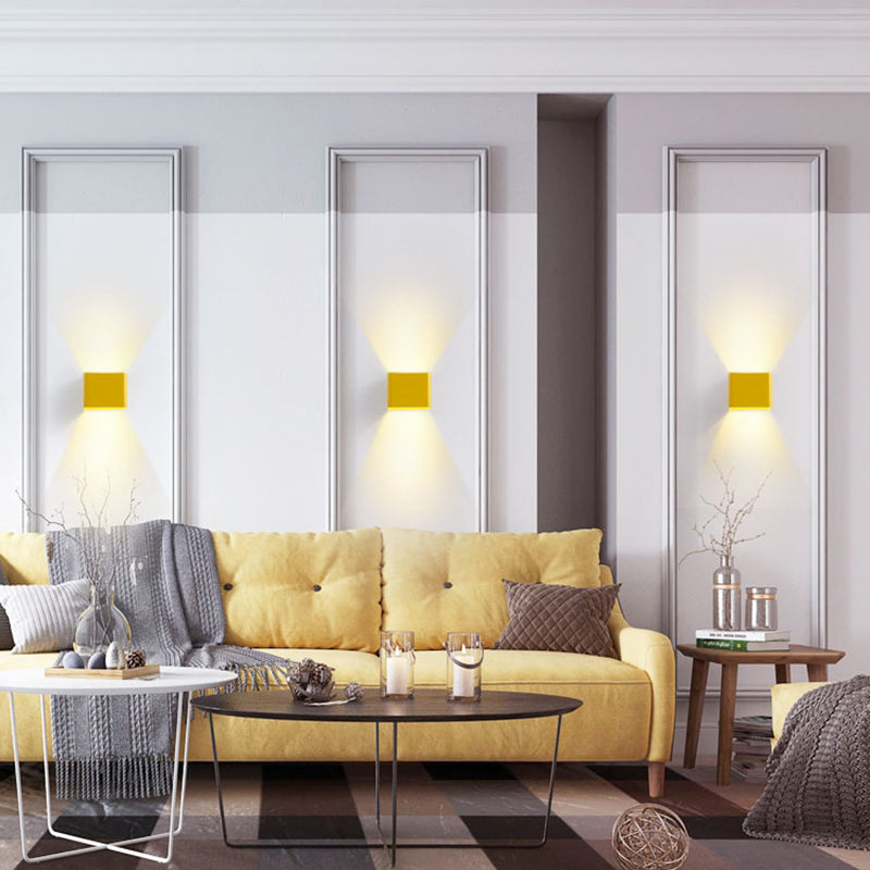 Moderner minimalistischer Stil quadratischer Wandleuchter Aluminium 1 leichte Leuchten für Wohnzimmer