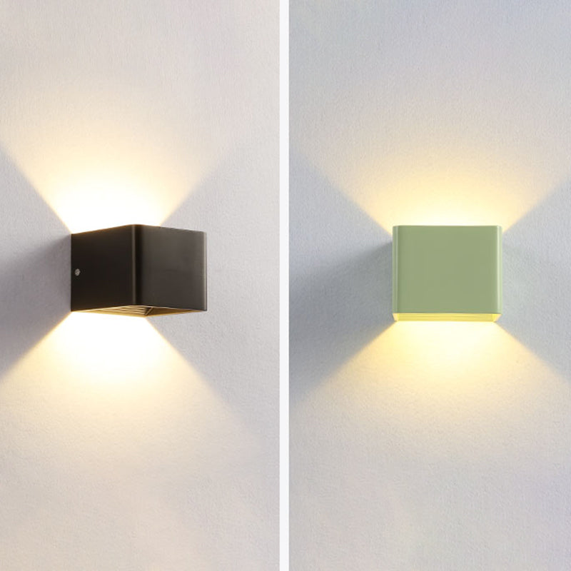Moderner minimalistischer Stil quadratischer Wandleuchter Aluminium 1 leichte Leuchten für Wohnzimmer