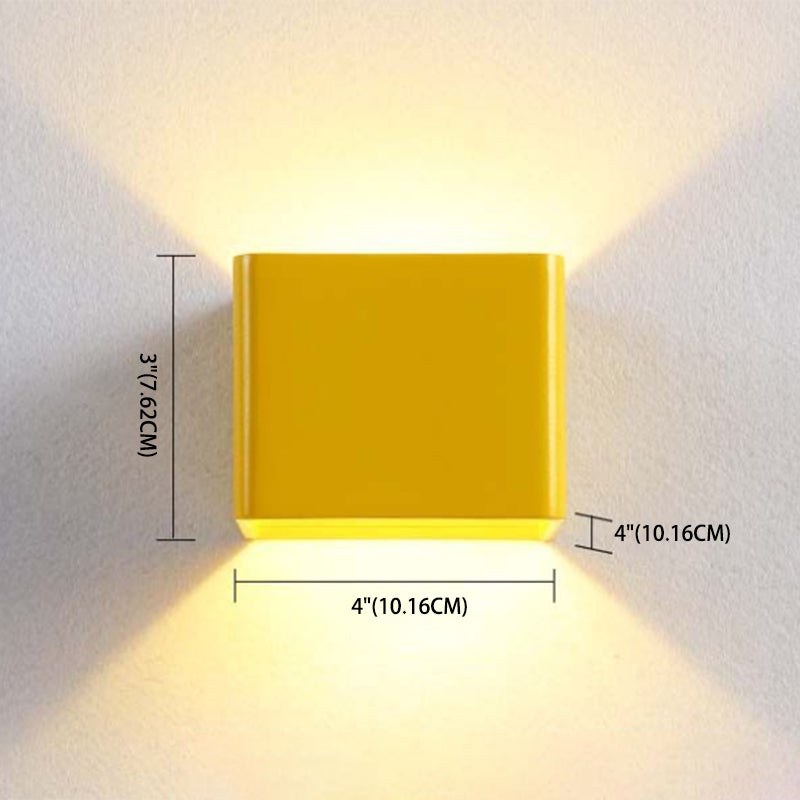 Moderner minimalistischer Stil quadratischer Wandleuchter Aluminium 1 leichte Leuchten für Wohnzimmer