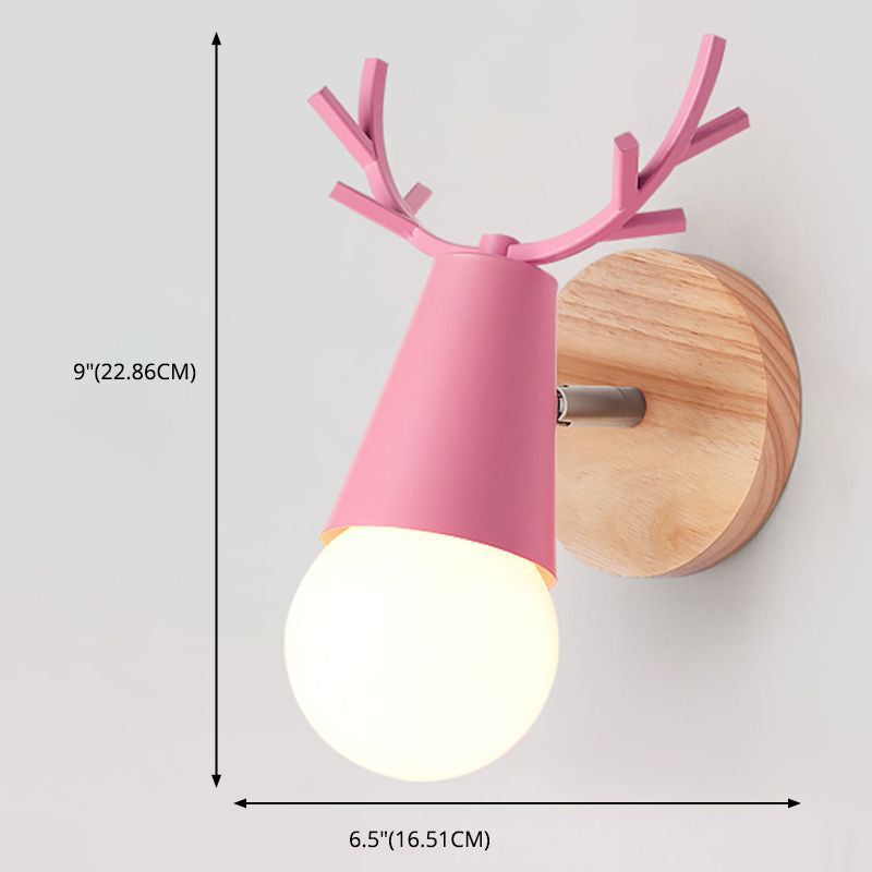 Nordic Macarons Style Wall Sconce Iron 1 Light Sconce Wall Light for Bedroom