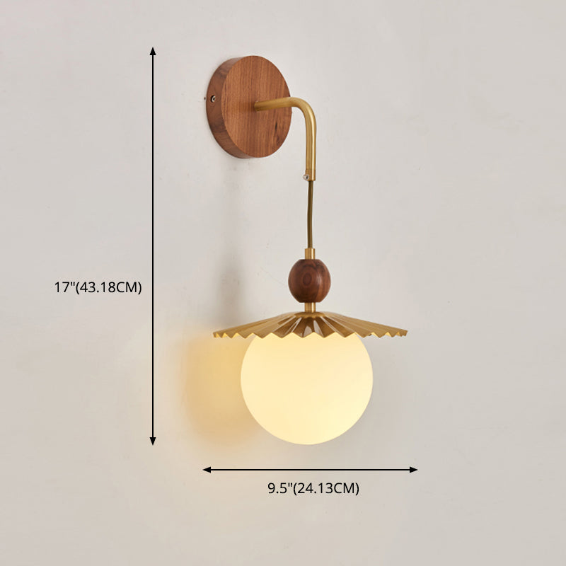 Shaded Sconce Wall Light Chinese Simple Style Copper 1 Light Sconces