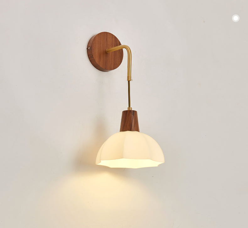 Shaded Sconce Wall Light Chinese Simple Style Copper 1 Light Sconces