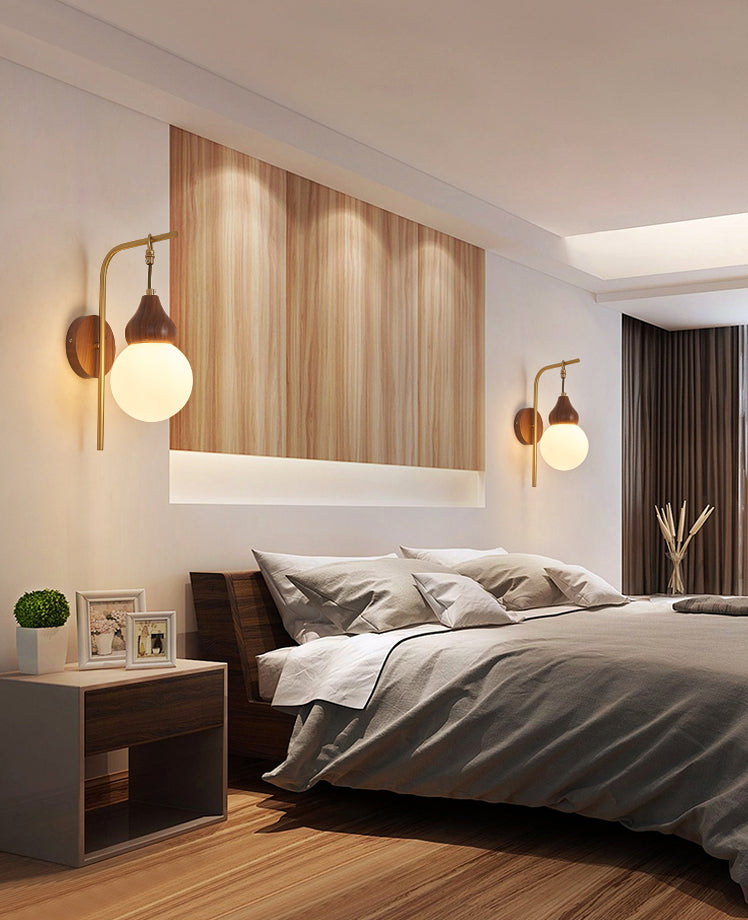 Shaded Sconce Wall Light Chinese Simple Style Copper 1 Light Sconces