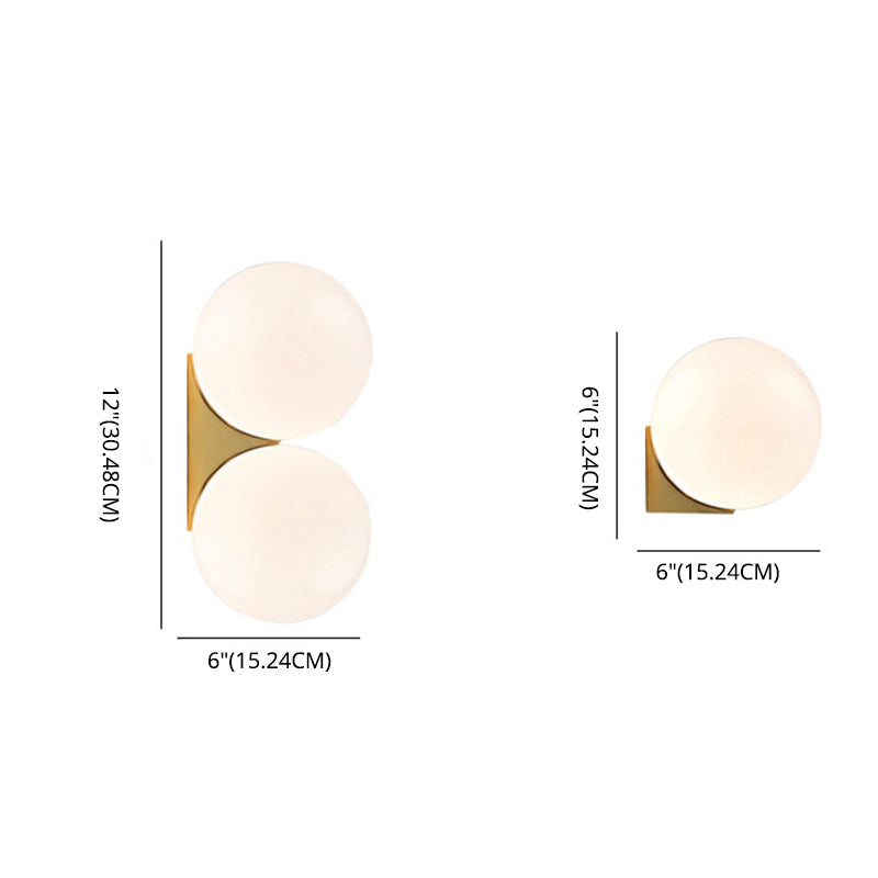 Luz de pared de matrimonio de 1 luces de 1 luces apliques de vidrio de estilo minimalista nórdico