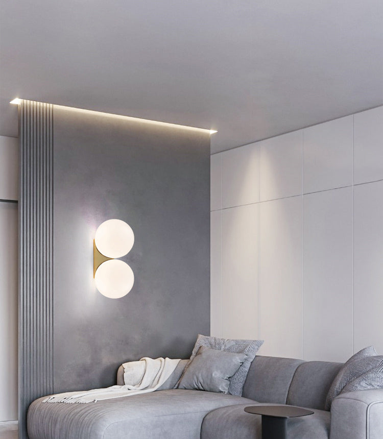 Luz de pared de matrimonio de 1 luces de 1 luces apliques de vidrio de estilo minimalista nórdico