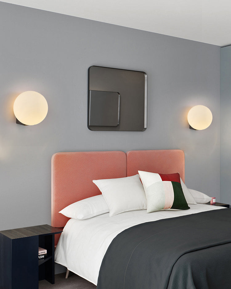 Luz de pared de matrimonio de 1 luces de 1 luces apliques de vidrio de estilo minimalista nórdico