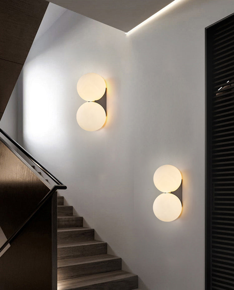 Luz de pared de matrimonio de 1 luces de 1 luces apliques de vidrio de estilo minimalista nórdico