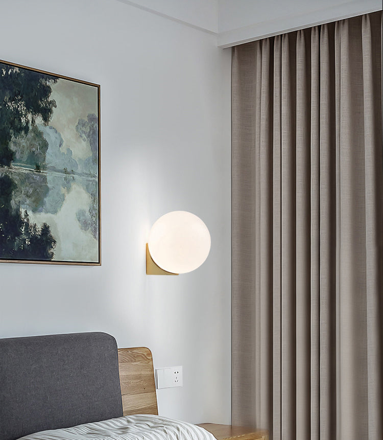 Luz de pared de matrimonio de 1 luces de 1 luces apliques de vidrio de estilo minimalista nórdico