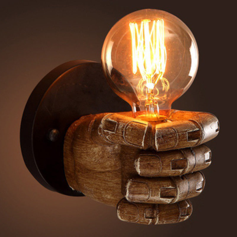 Retro Industrial Style Fist-shaped Wall Sconce Resin 1 Light Sconces for Bar Cafe