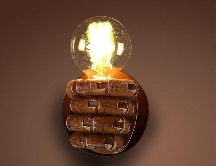 Retro Industrial Style Fist-shaped Wall Sconce Resin 1 Light Sconces for Bar Cafe