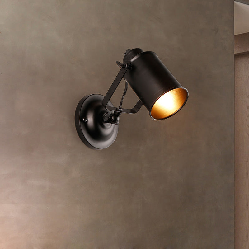 American Country Industrial Style Cylindric Sconce Wall Light Metal 1 Approche légère