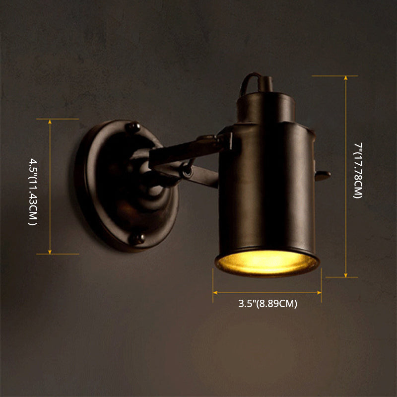 Amerikanischer Land Industriestil zylindrischem Wandleuchel Leuchte Metal 1 Leichte Leuchten