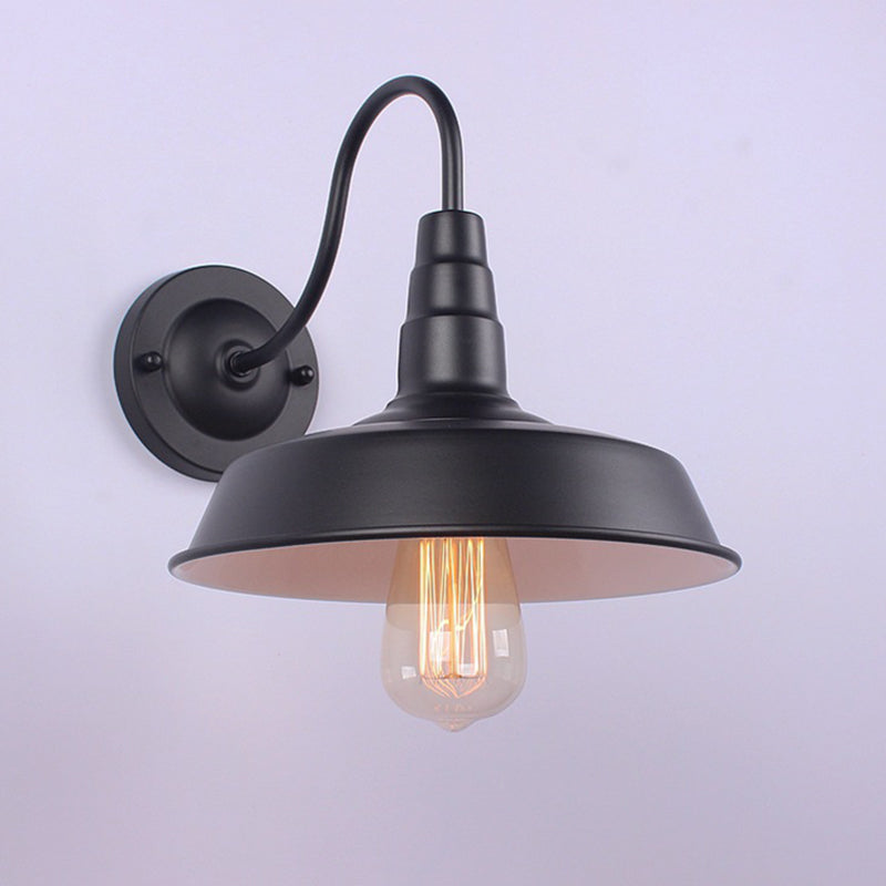 Retro Industrial Style Barn Sconce Wall Light Metal 1 Light Sconces