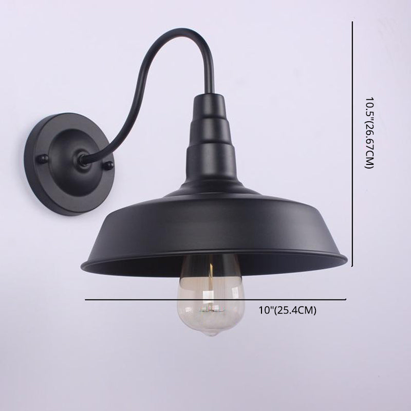 Retro Industrial Style Barn Sconce Wall Light Metal 1 Light Sconces