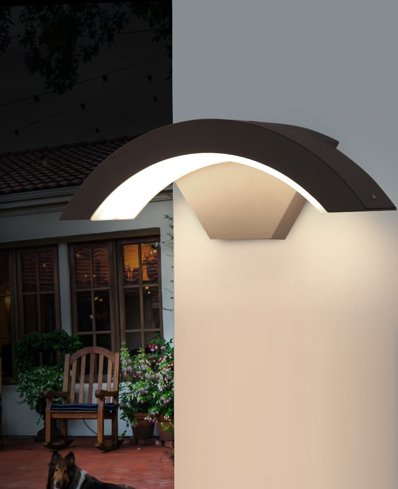 Arced Sconce Light Fixture Modern Minimalist Style Aluminum 1 Light Sconces