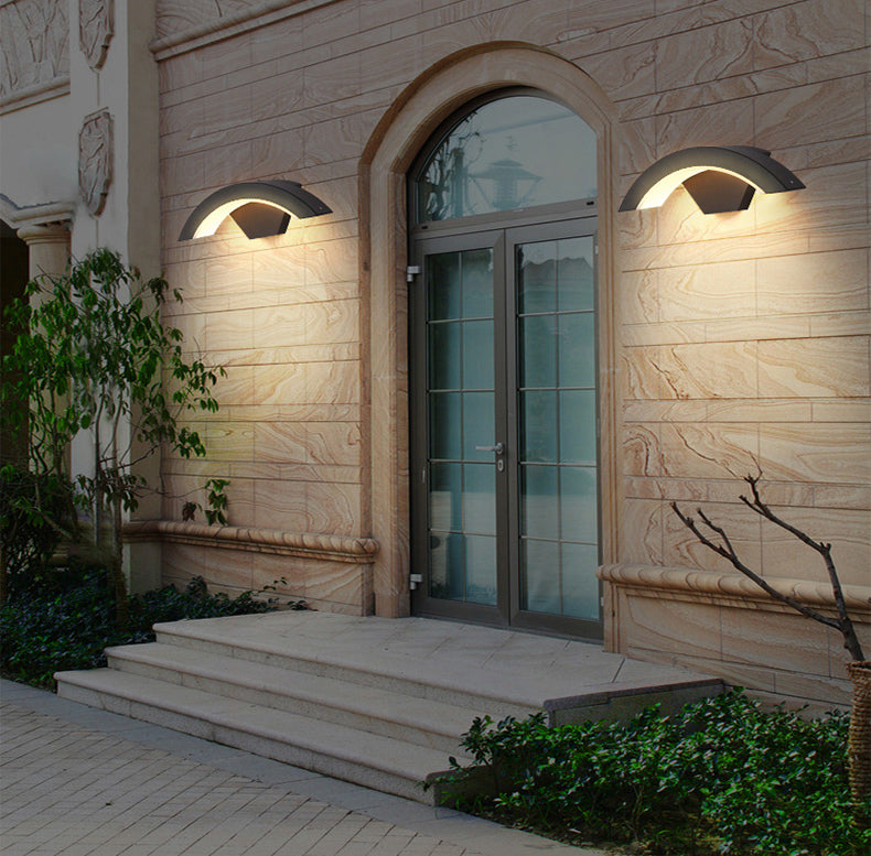 Arced Sconce Light Fixture Modern Minimalist Style Aluminum 1 Light Sconces