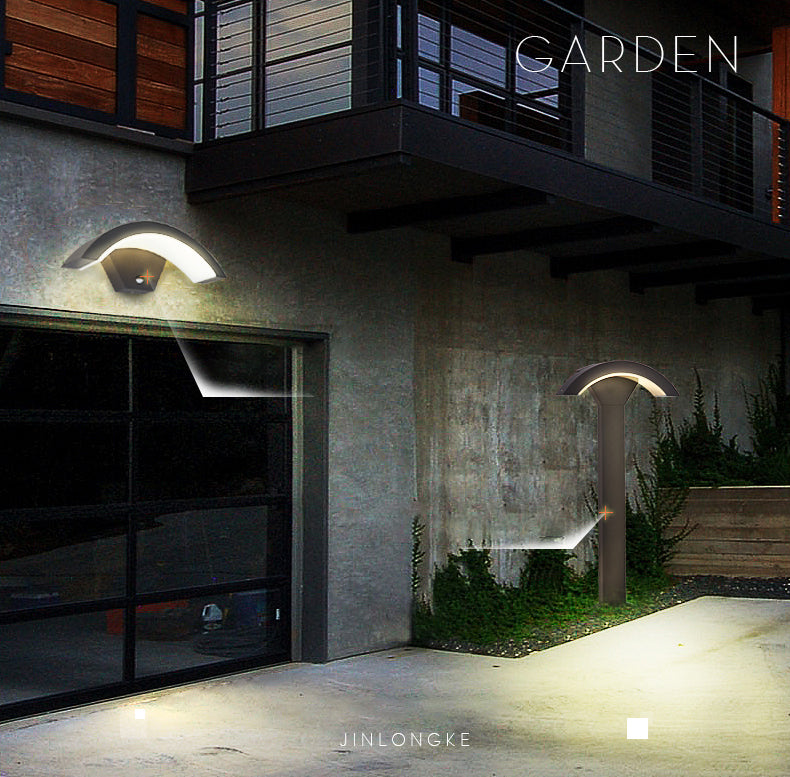 Arced Sconce Light Fixture Modern Minimalist Style Aluminum 1 Light Sconces