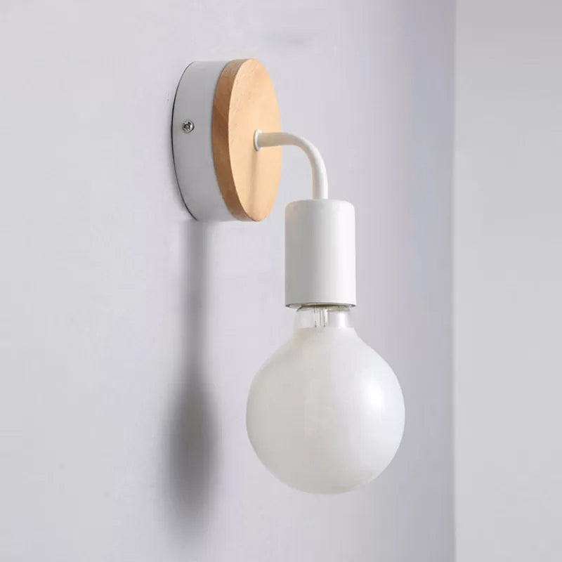 Nórdico estilo minimalista de lámpara de lámpara de madera 1 apliques de luz