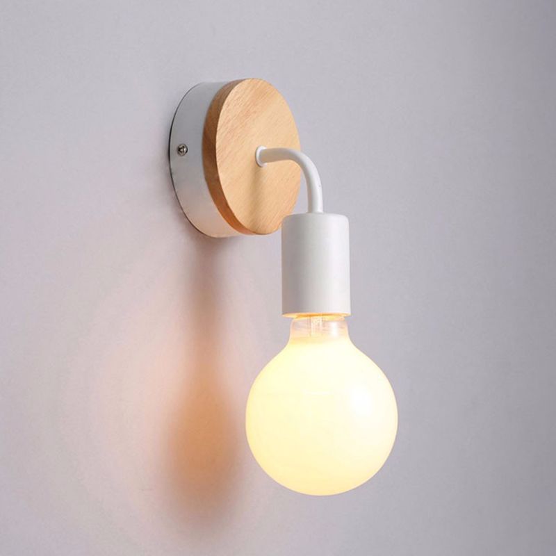 Nórdico estilo minimalista de lámpara de lámpara de madera 1 apliques de luz