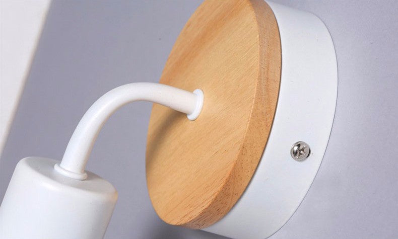 Nórdico estilo minimalista de lámpara de lámpara de madera 1 apliques de luz