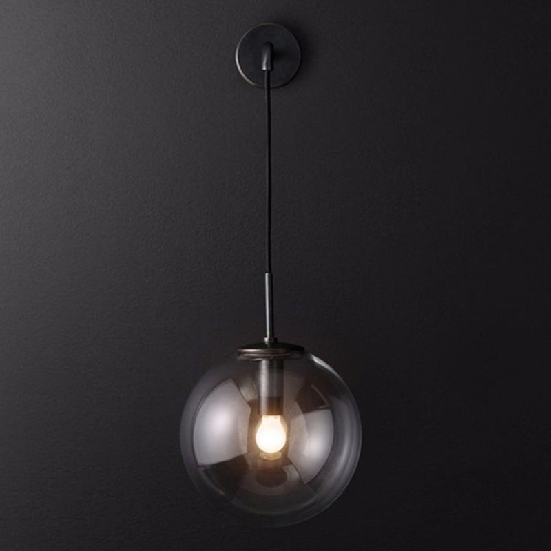 Spherical Sconce Light Fixture Creative Minimalist Style Glass 1 Light Sconces