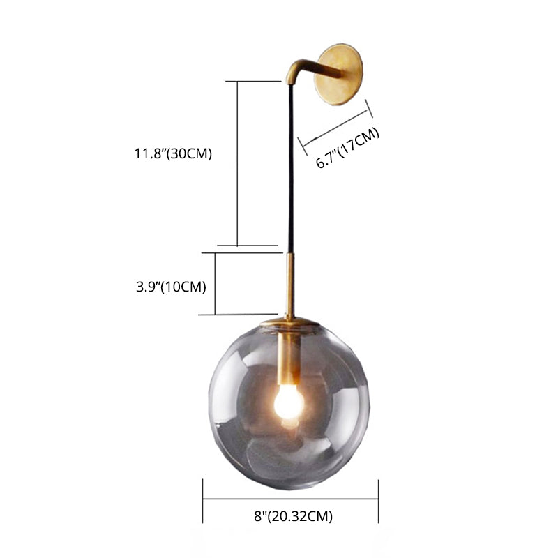 Spherical Sconce Light Fixture Creative Minimalist Style Glass 1 Light Sconces