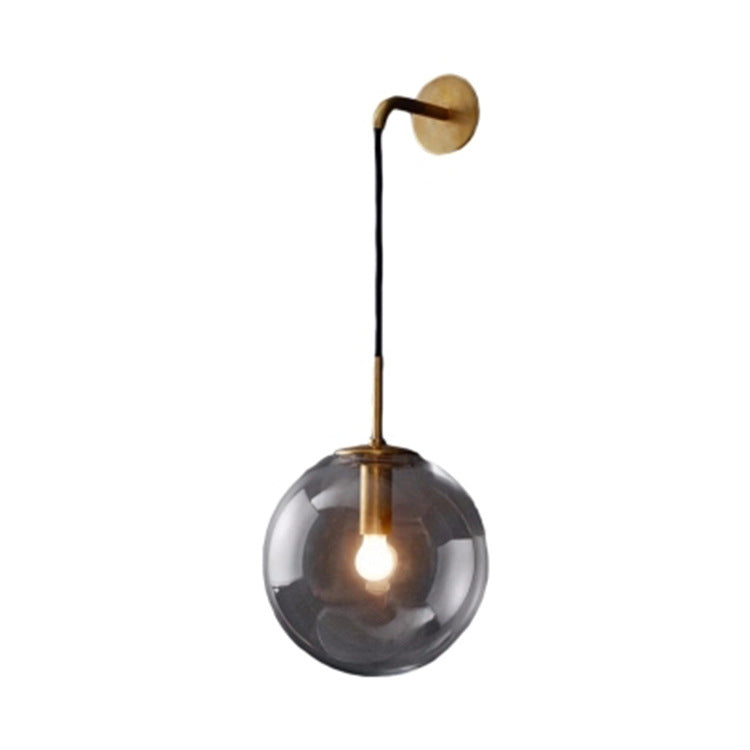 Spherical Sconce Light Fixture Creative Minimalist Style Glass 1 Light Sconces