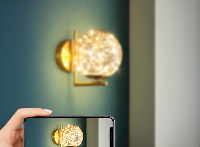 Nordic Light Extravagant Style Spherical Sconce Light Fixture Glass 1 Light Sconces