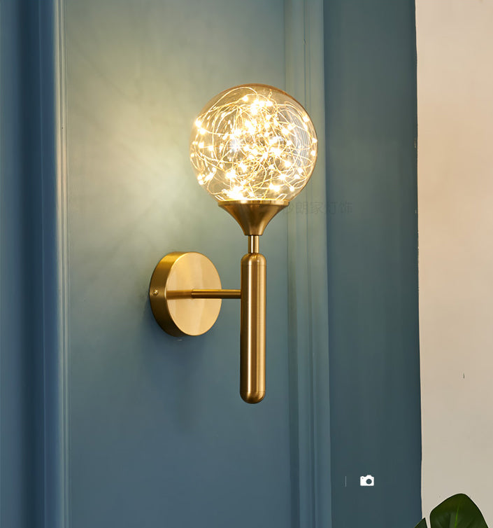 Nordic Light Extravagant Style Spherical Sconce Light Fixture Glass 1 Light Sconces