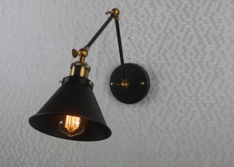 1-Light Cone Gnonce Lightture American Industrial Style Pichées en fer