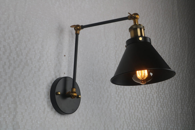 1-Light Cone Gnonce Lightture American Industrial Style Pichées en fer