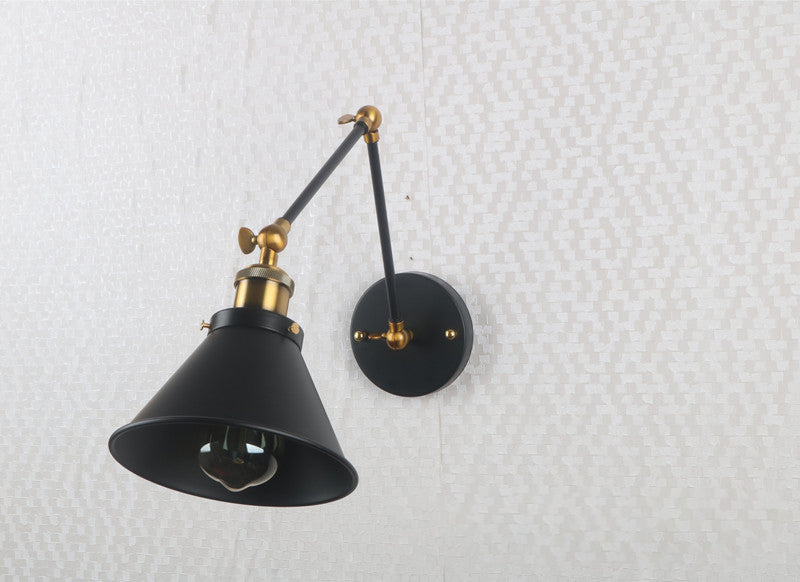 1-Light Cone Gnonce Lightture American Industrial Style Pichées en fer