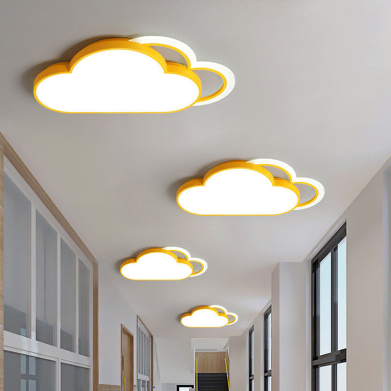 LED-Unterputzleuchte für Schlafzimmer, moderne, deckennahe Beleuchtung mit Cloud-Metallschirm