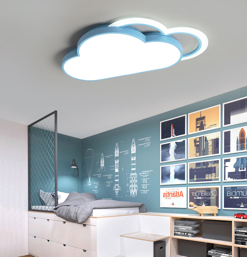 LED-Unterputzleuchte für Schlafzimmer, moderne, deckennahe Beleuchtung mit Cloud-Metallschirm
