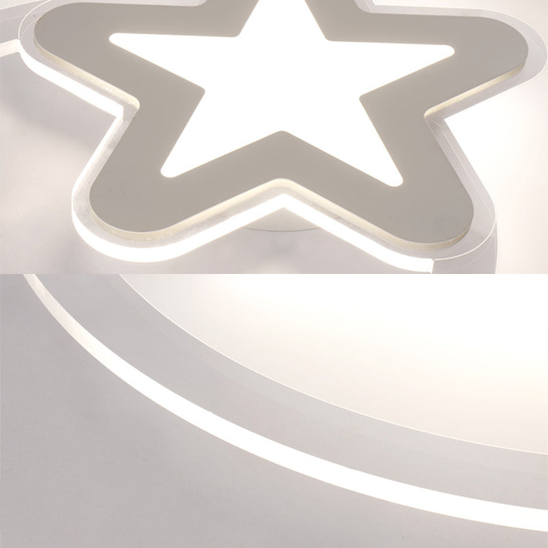 Mond- und Stern-Unterputzleuchte, minimalistische Acryl-LED-Deckenleuchte in Weiß