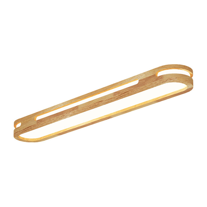 Luminaire encastré oblong en bois Plafonnier encastré LED nordique en bois