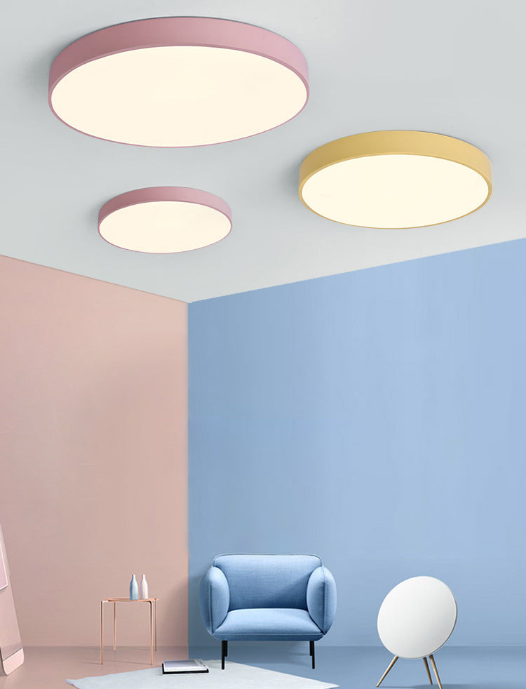 Plafonnier circulaire LED de Style nordique, plafonnier circulaire avec abat-jour en acrylique