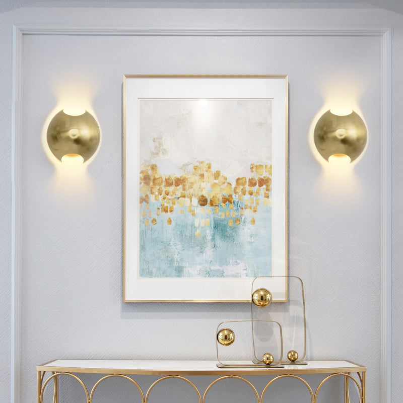 Colonial Globe Wall Mount Lighting Metal LED Wall Mounted Lamp in Gold for Bedroom