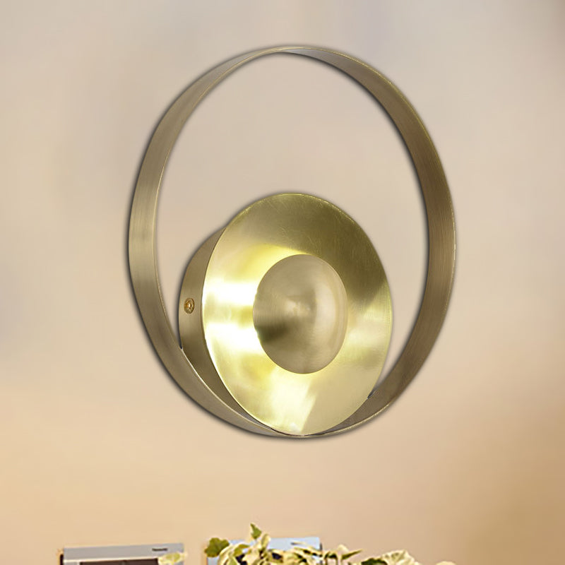 Kreisförmige Wandlampenkolonie Metall 1 Glühbirnenleuchte Leuchte für Wohnzimmer