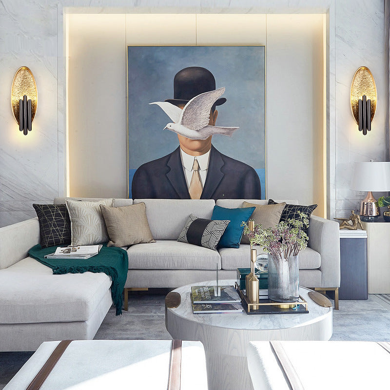 Application de mur de luminante argent / or