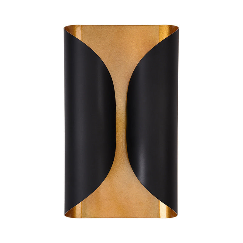 Colonial Style Rolling Surface Wall Sconce 2 Light Metal Wall Mounted Lamp in Black