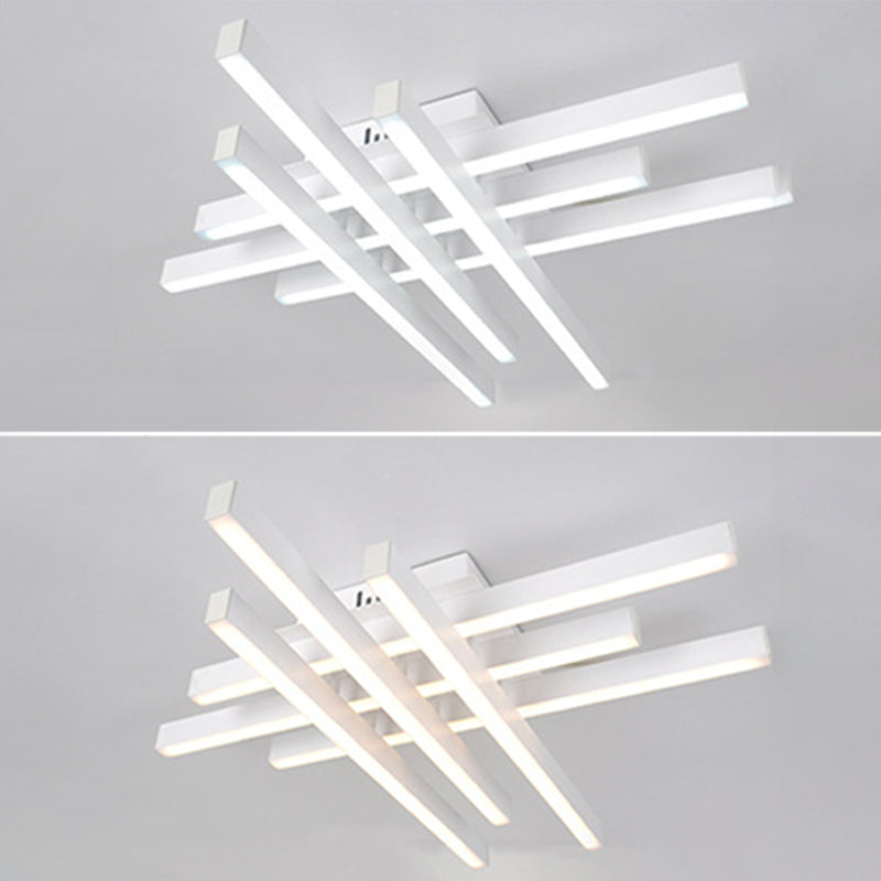 6-Lights Industrial Style Open Bulb Ceiling Light Metal Lamp Arm Lighting Fixture for Bedroom Dining Room