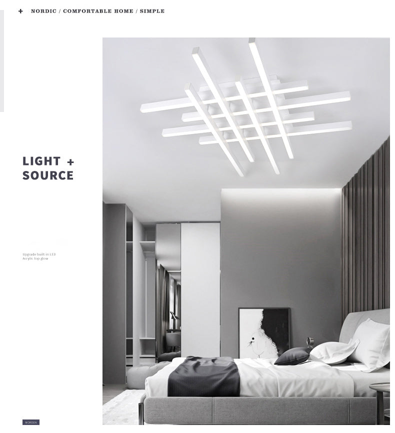 6-Lights Industrial Style Open Bulb Ceiling Light Metal Lamp Arm Lighting Fixture for Bedroom Dining Room