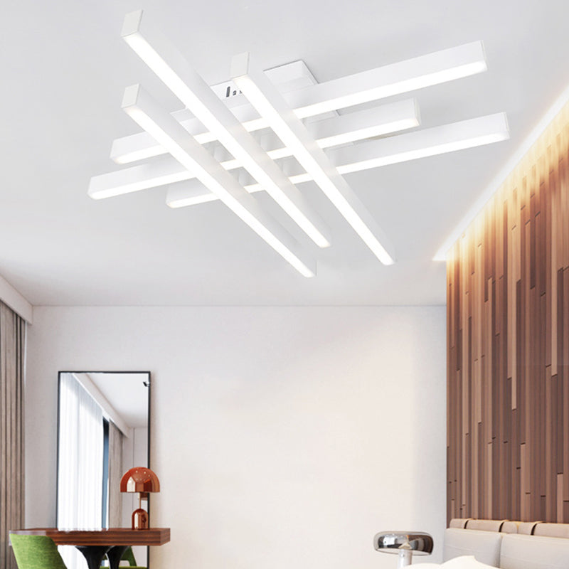 6-Lights Industrial Style Open Bulb Ceiling Light Metal Lamp Arm Lighting Fixture for Bedroom Dining Room