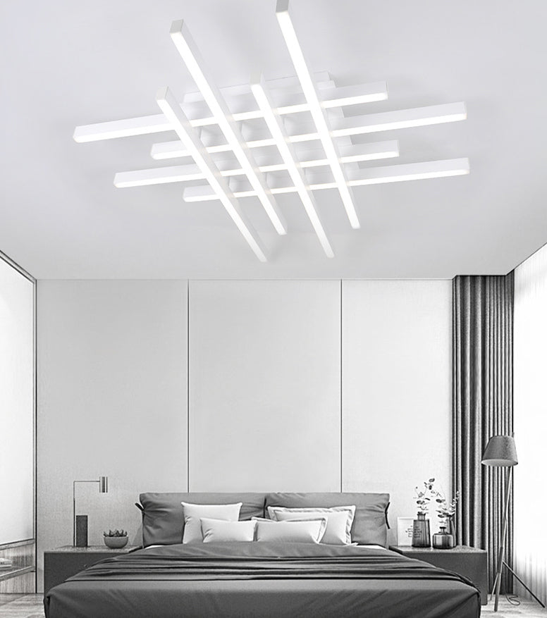 6-Lights Industrial Style Open Bulb Ceiling Light Metal Lamp Arm Lighting Fixture for Bedroom Dining Room