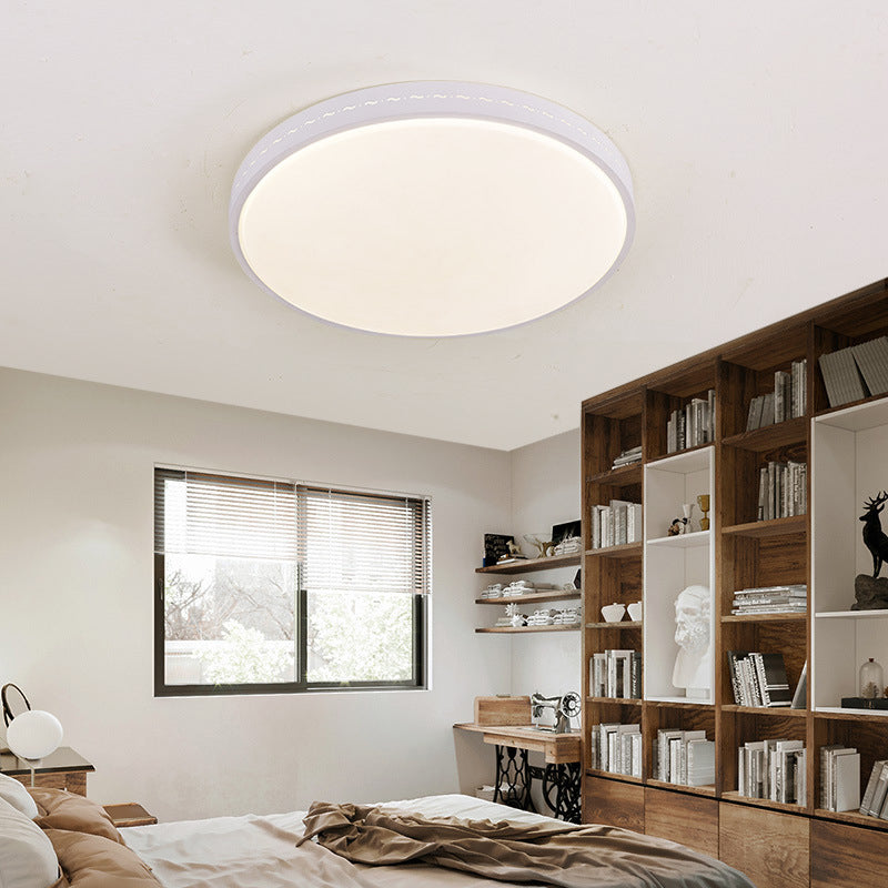 Plafonnier LED blanc moderne et simple, abat-jour en acrylique Ultra-fin de 1.6 pouces, luminaire de salon