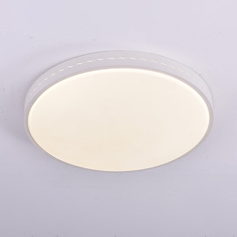 Plafonnier LED blanc moderne et simple, abat-jour en acrylique Ultra-fin de 1.6 pouces, luminaire de salon