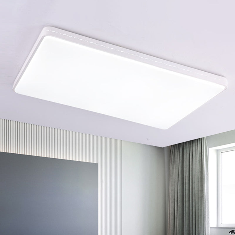 Plafonnier LED blanc moderne et simple, abat-jour en acrylique Ultra-fin de 1.6 pouces, luminaire de salon