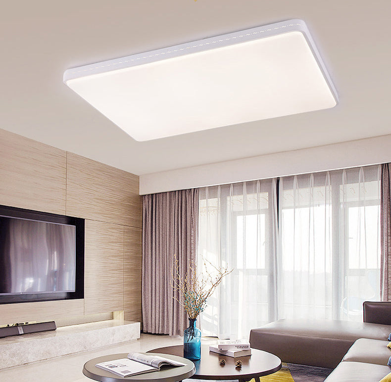 Plafonnier LED blanc moderne et simple, abat-jour en acrylique Ultra-fin de 1.6 pouces, luminaire de salon
